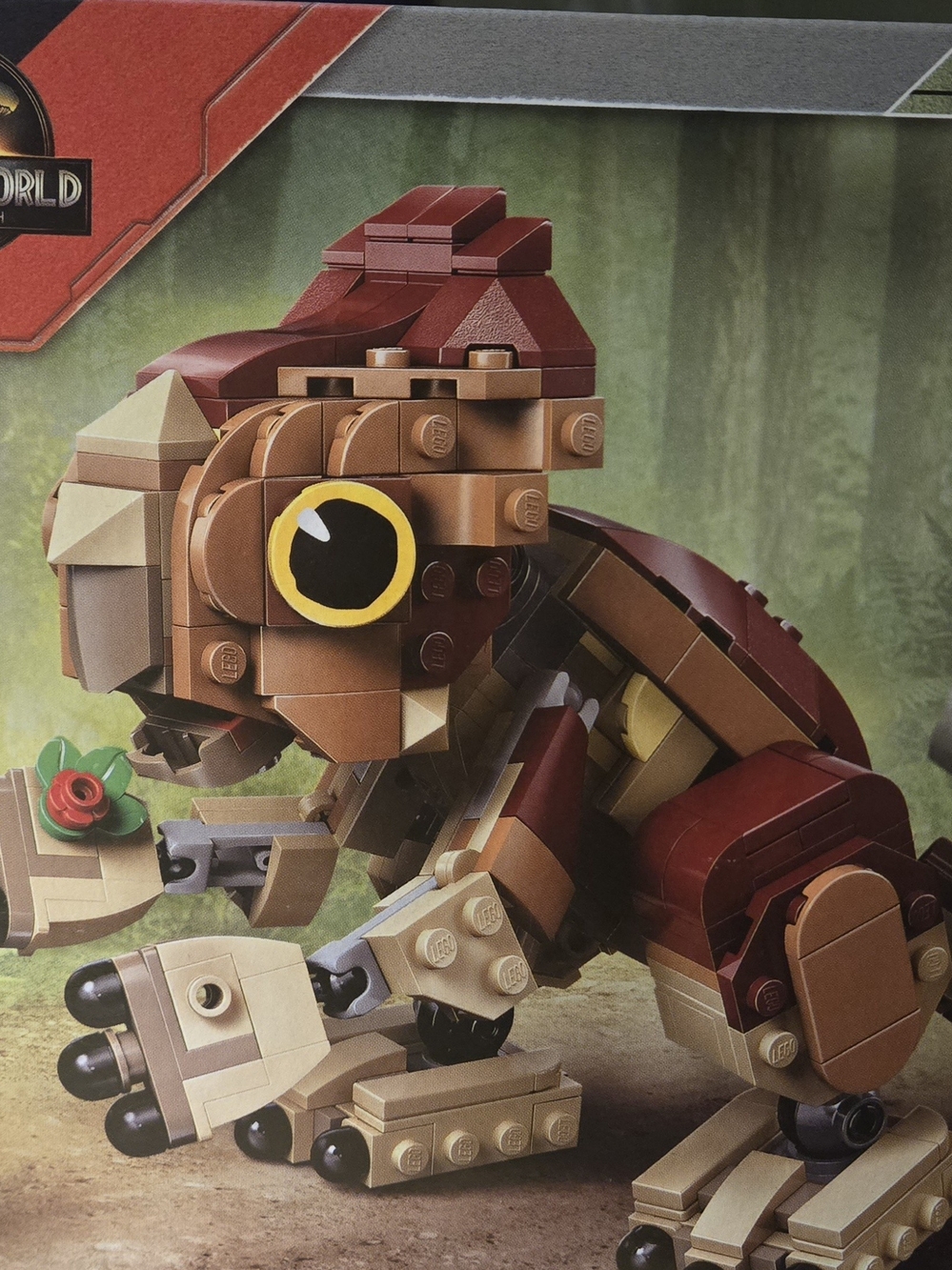 Lego Jurassic World Brown & Tan Dinosaur Buildable Figure with Yellow Eye
